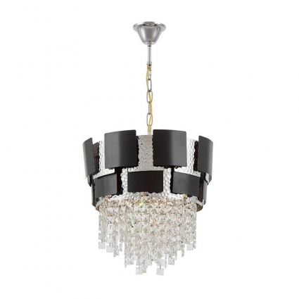 Подвесной светильник Lumina Deco Kruvia LDP 7045-400 BK+CHR, цвет черный,  в современном стиле