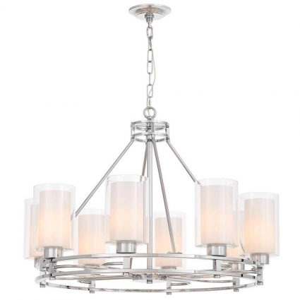 Подвесная люстра Lumina Deco Marietta LDP 8025-8 CHR+WT, цвет хром,  в современном стиле