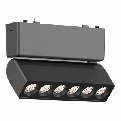 Трековый светодиодный светильник для магнитного шинопровода ST Luce SKYFLAT ST675.446.06 на площадь до 2 кв.м., цвет черный,  в стиле Хай-тек