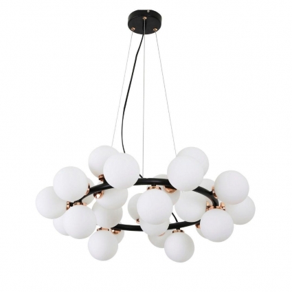 Подвесная люстра Lumina Deco Marsiada LDP 6033-25 BK+MD для гостиной, цвет белый,  в современном стиле