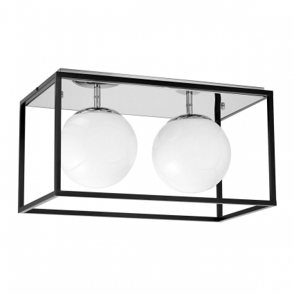 Потолочная люстра Lumina Deco Maldini LDC 8060-2 CHR+BK для прихожей, цвет белый