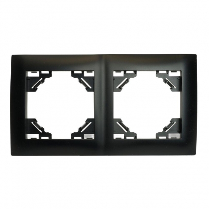 Рамка 2-постовая Stekker Эрна Элегант черный PFR00-9012-03 49662, цвет черный,  в современном стиле