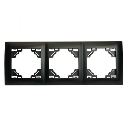 Рамка 3-постовая Stekker Эрна Элегант черный PFR00-9013-03 49663, цвет черный,  в современном стиле