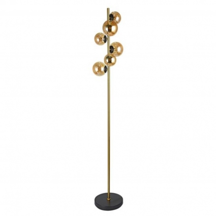 Торшер Arte Lamp Gemini A2243PN-6PB для гостиной площадью до 13 кв.м., цвет янтарный,  в современном стиле