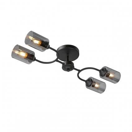 Потолочная люстра Vitaluce V2823-1/4PL на площадь до 12 кв.м., цвет черный,  в стиле арт-деко