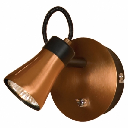 Спот Lussole Loft LSL-6801-01 для прихожей площадью до 2.8 кв.м., цвет медь,  в стиле лофт