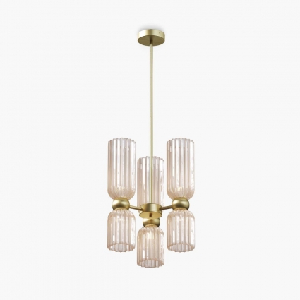Подвесная люстра Maytoni Antic MOD302PL-06CG для спальни, цвет коньячный,  в современном стиле