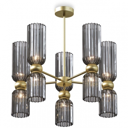 Подвесная люстра Maytoni Antic MOD302PL-10GR для гостиной, цвет дымчатый,  в стиле модерн