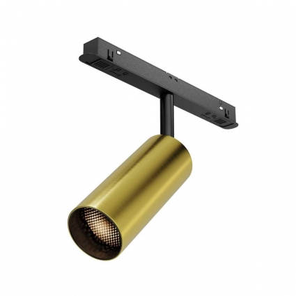 Трековый светодиодный светильник Maytoni Technical Magnetic Exility Focus Led TR032-2-12W3K-M-BBS для спальни, цвет латунь,  в современном стиле