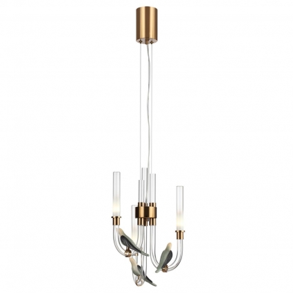 Подвесная светодиодная люстра Odeon Light L-Vision Lark 5431/6L на площадь до 2 кв.м., цвет латунь,  в стиле модерн
