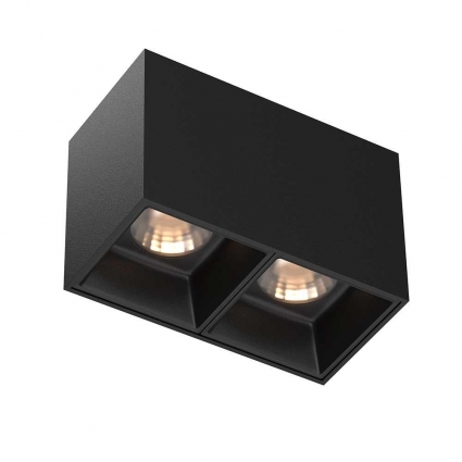 Потолочный светодиодный светильник Maytoni Technical Alfa Led C065CL-02-L12W3K-B для прихожей, цвет черный,  в современном стиле