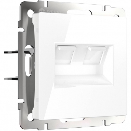 Розетка двойная Ethernet RJ-45 Werkel белый W1181101 4690389155376, цвет белый
