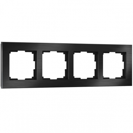 Рамка Werkel Aluminium на 4 поста алюминий черный W0041708 4690389158124, цвет черный,  в современном стиле