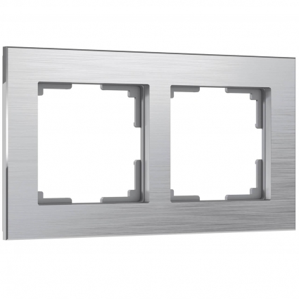 Рамка на 2 поста Werkel Aluminium алюминий W0021706 4690389158032, цвет серый