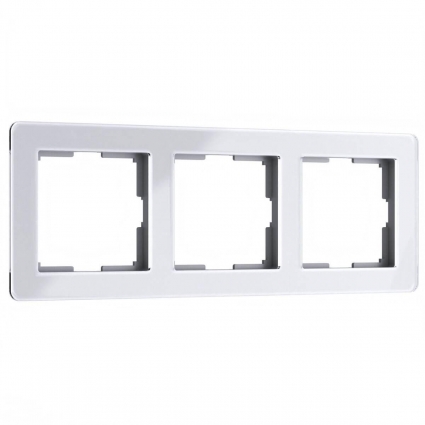 Рамка Werkel Acrylic на 3 поста белый W0032701 4690389184871, цвет белый,  в современном стиле