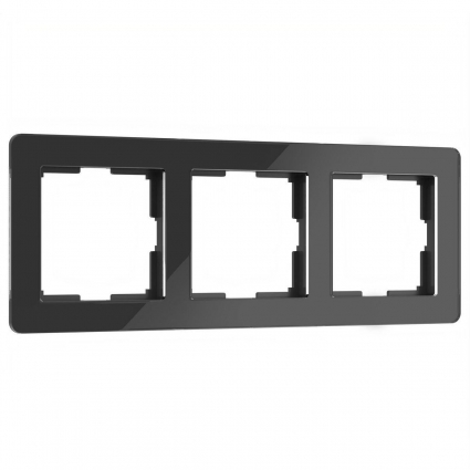 Рамка Werkel Acrylic на 3 поста черный W0032708 4690389184888, цвет черный,  в современном стиле