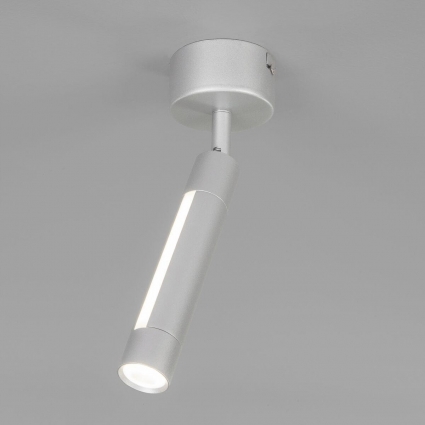 Светодиодный спот Eurosvet Strong 20084/1 LED серебро для прихожей, цвет серебро,  в современном стиле