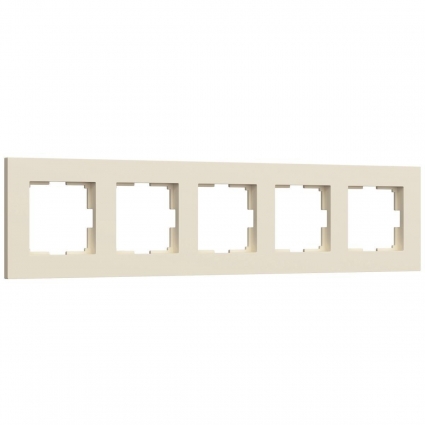 Рамка Werkel Slab на 5 постов айвори матовый W0052962 4690389207938, цвет бежевый,  в современном стиле