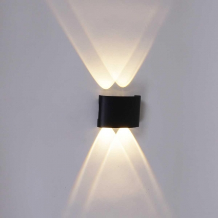 Уличный настенный светодиодный светильник Reluce 86832-9.2-004KT LED4*1W BK, цвет черный,  в современном стиле