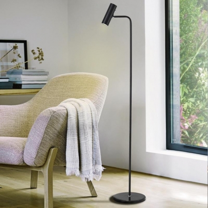 Торшер TopDecor Fred F1 12 для гостиной, цвет черный,  в современном стиле