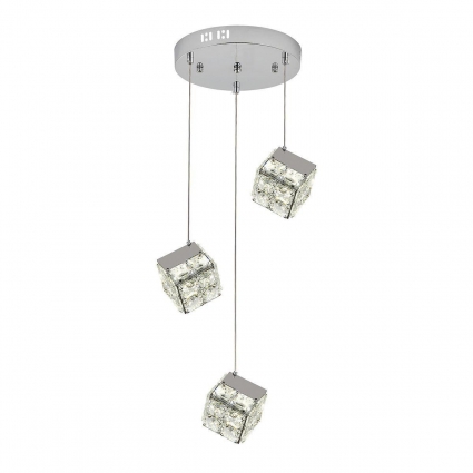 Подвесная светодиодная люстра Indigo Radioso 12048/3P Chrome V000136L на площадь до 8 кв.м., цвет хром,  в стиле модерн