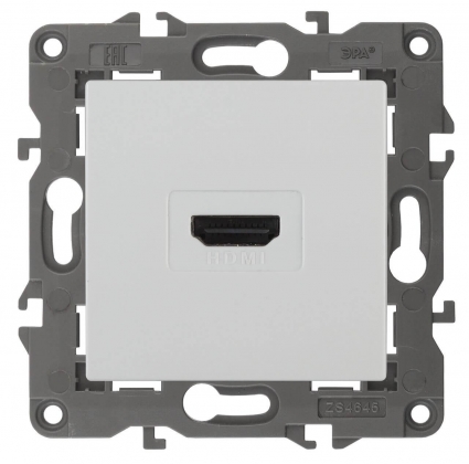 Розетка HDMI ЭРА Elegance 14-3114-01 Б0034332, цвет белый,  в современном стиле
