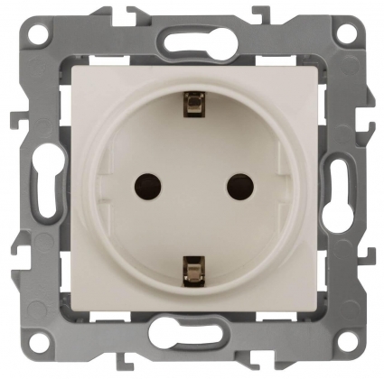 Розетка ЭРА 12 2P E Schuko 16A 250V 12-2001-02 Б0014682, цвет белый,  в современном стиле