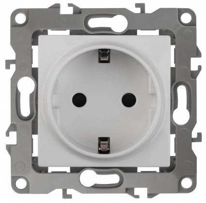 Розетка ЭРА 12 2P E Schuko 16A 250V 12-2101-01 Б0014675, цвет белый,  в современном стиле