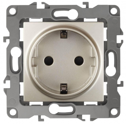 Розетка ЭРА 12 2P E Schuko 16A 250V 12-2101-04 Б0014678, цвет желтый,  в стиле модерн