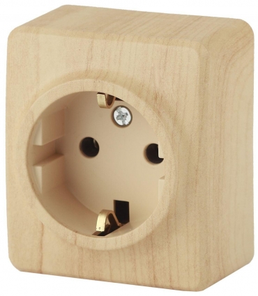 Розетка ЭРА Эксперт 2P E Schuko 16A 250V 11-2203-11 Б0020687, цвет бежевый,  в стиле кантри