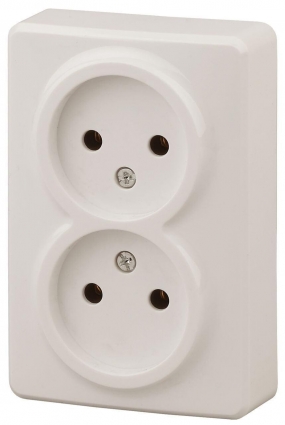 Розетка ЭРА Эксперт 2x2P 16A 250V 11-2202-02 Б0020683, цвет белый,  в современном стиле