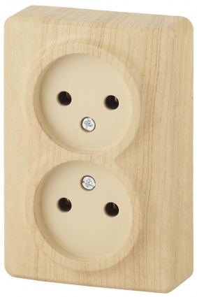 Розетка ЭРА Эксперт 2x2P 16A 250V 11-2202-11 Б0020684, цвет бежевый,  в стиле кантри