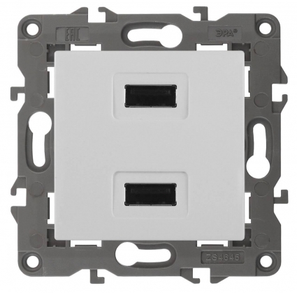 Устройство зарядное USB ЭРА Elegance 5V-2,1A 14-4110-01 Б0034358, цвет белый
