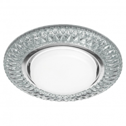 Встраиваемый светильник ЭРА LED с подсветкой DK LD23 SL/WH Б0029627 для спальни, цвет серебро,  в стиле модерн