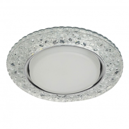 Встраиваемый светильник ЭРА LED с подсветкой DK LD25 SL/WH Б0029635 для спальни, цвет серебро,  в стиле модерн