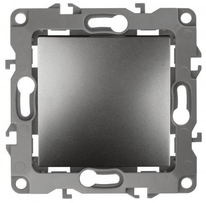 Переключатель одноклавишный ЭРА 12 10AX 250V 12-1103-12 Б0019283, цвет серый,  в стиле Хай-тек
