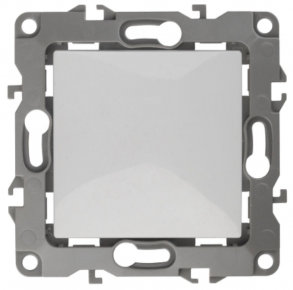 Кнопка ЭРА 12 10AX 250V белый 12-1111-01 Б0047830, цвет белый,  в стиле модерн