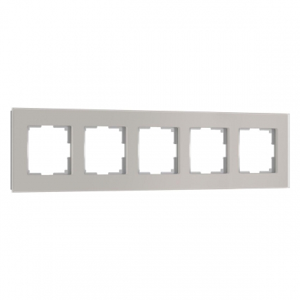 Рамка Werkel Senso на 5 постов дымчатый стекло soft-touch W0053117 4690389214301, цвет серый,  в современном стиле