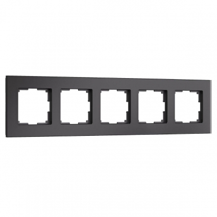 Рамка Werkel Senso на 5 постов черный стекло soft-touch W0053108 4690389214288, цвет черный,  в современном стиле