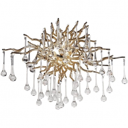 Бра Garda Decor Капли 86-8015/3G для гостиной, цвет желтый,  в стиле арт-деко