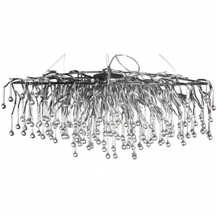 Подвесная люстра Garda Decor Капли 86-8015/1200S для больших залов, цвет хром,  в стиле арт-деко