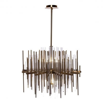 Подвесная люстра Garda Decor 92EL-YG60832-8P для гостиной, цвет латунь,  в современном стиле
