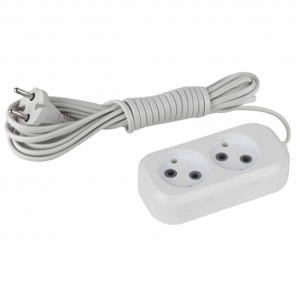 Удлинитель ЭРА UX-2-1,5m Б0038557, цвет белый