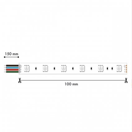 Лента светодиодная 5M SMD2835RGB 27W/m RGB+W+W IP20 Favourite 2001-82720