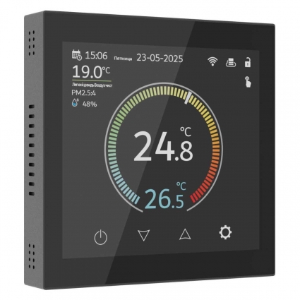 Сенсорный терморегулятор для теплого пола Wi-Fi Werkel a071214, цвет черный