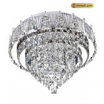 Потолочная люстра LED4U L9437-500 CR с функцией УД на площадь до 20 кв.м., цвет хром,  в стиле модерн