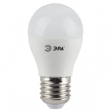 Лампа светодиодная ЭРА E27 5W 2700K матовая LED P45-5W-827-E27 Б0028486
