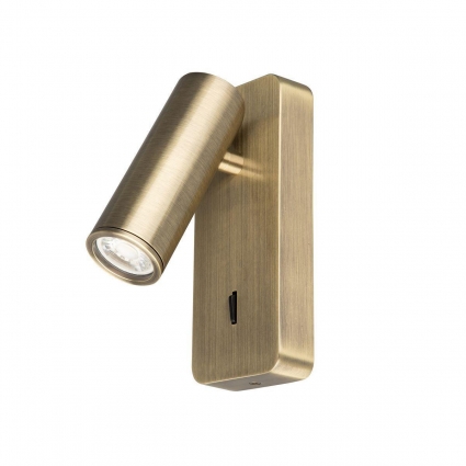 Споты с 1 плафоном и арматурой цвета латунь