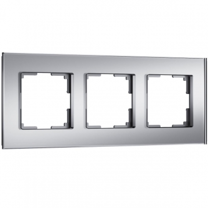Рамка на 3 поста Werkel Senso серебряный стекло soft-touch W0033106 4690389200427, цвет серебро