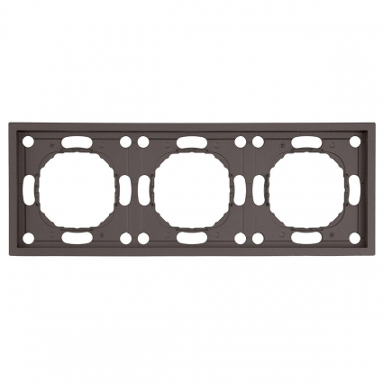 Рамка Stekker, PFR00-5003-09 3-местная Эмили, антрацит, soft touch 49938, цвет серый
